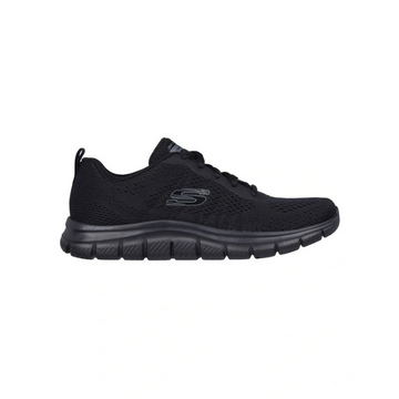 Skechers Track New Staple Sneakers in Black with lightweight cushioning and breathable sporty design