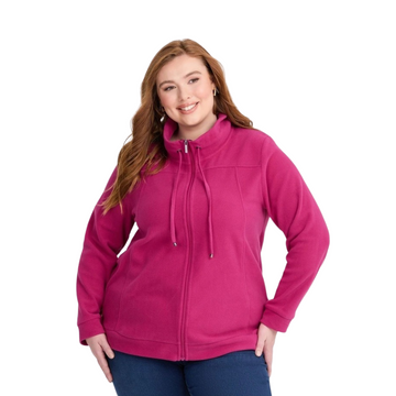 Taking Shape Polar Fleece Zip Front Jacket in Cerise Pink with cosy fleece fabric and zip closure