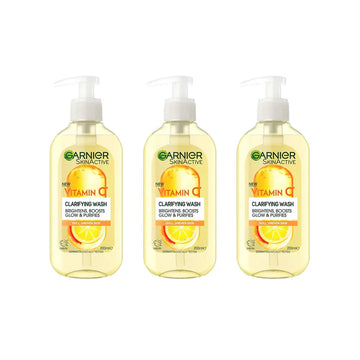 Garnier 3x Skin Active Vitamin C Clarifying Face Wash 200ml for bright, clear and refreshed skin