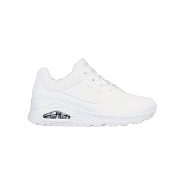 Skechers Uno Stand On Air Sneaker in White with cushioned comfort and modern sporty style