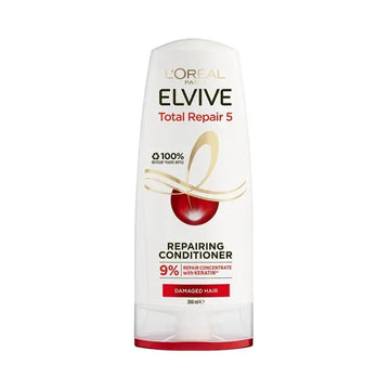 L'Oreal Elvive Total Repair 5 conditioner bottle on a white background