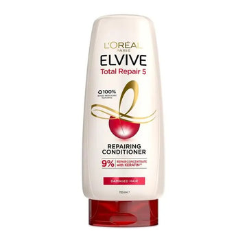 L'Oreal Paris Elvive Total Repair 5 repairing conditioner bottle on a white background