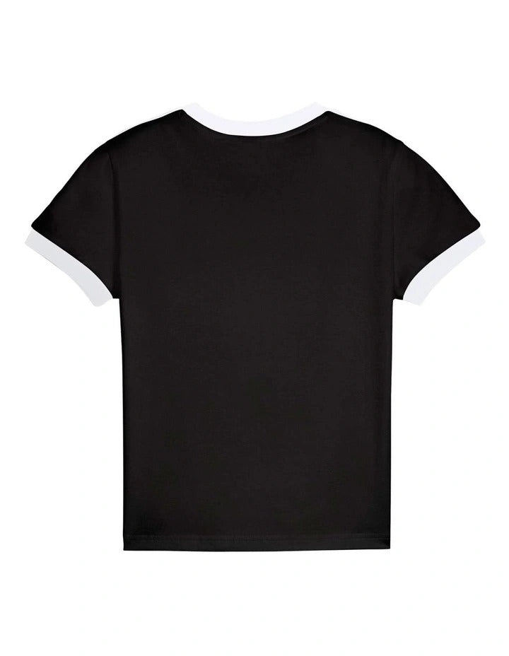 Puma T7 Slim Tee with T7 panel inserts, rib neckline, rib cuffs, and embroidered Cat Logo on chest – slim fit athletic t-shirt made with recycled polyester and elastane
