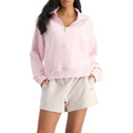Bonds Move Half Zip Pullover in Pink Sapphire cozy women’s activewear sweatshirt