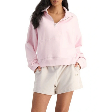 Bonds Move Half Zip Pullover in Pink Sapphire cozy women’s activewear sweatshirt