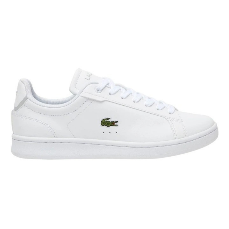 Lacoste Carnaby Pro Tonal Leather Sneakers in White, featuring a smooth leather upper with subtle tonal branding for a clean, minimalist design.