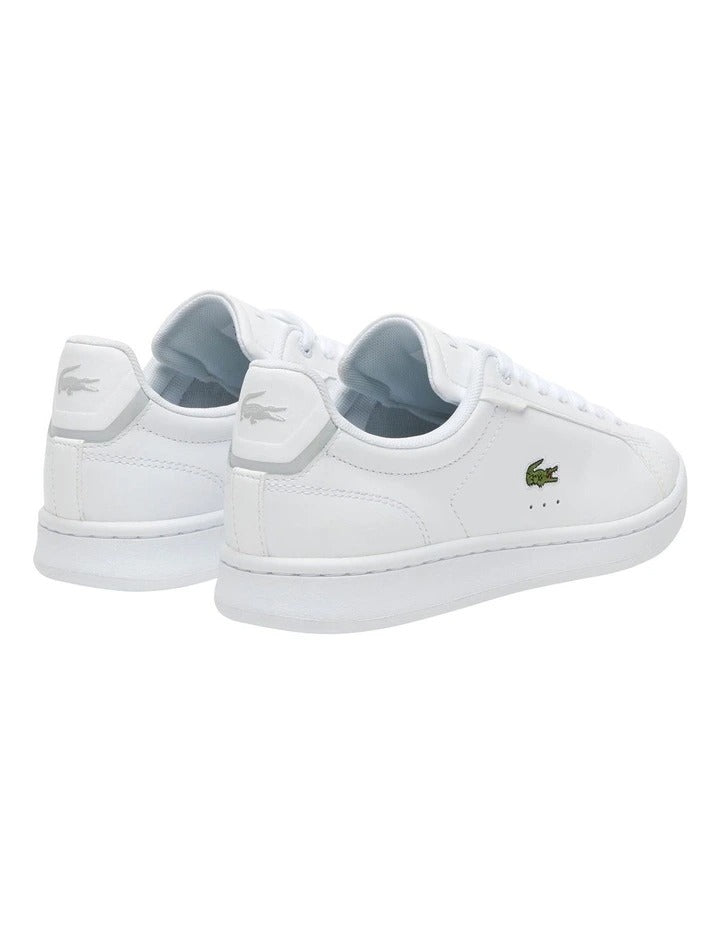 Lacoste Carnaby Pro Tonal Leather Sneakers in White, featuring a smooth leather upper with subtle tonal branding for a clean, minimalist design.