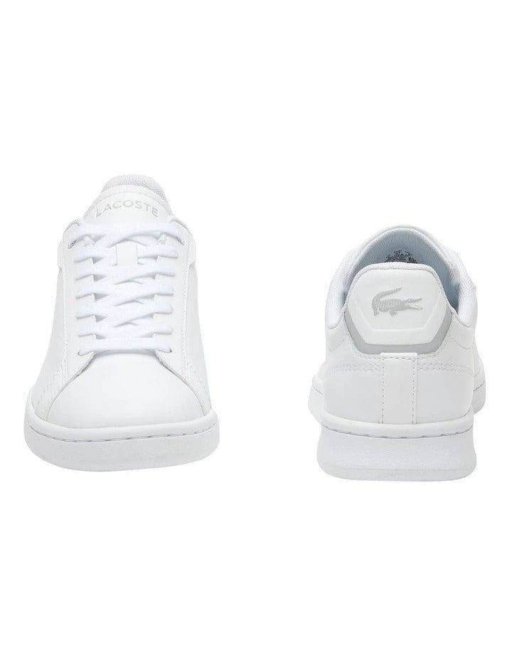 Lacoste Carnaby Pro Tonal Leather Sneakers in White, featuring a smooth leather upper with subtle tonal branding for a clean, minimalist design.