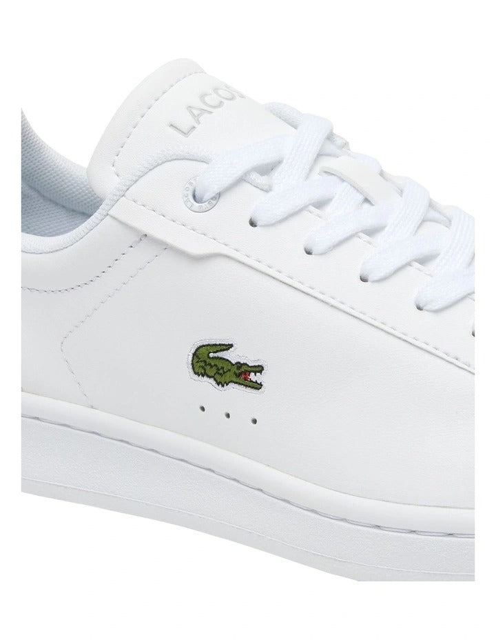 Lacoste Carnaby Pro Tonal Leather Sneakers in White, featuring a smooth leather upper with subtle tonal branding for a clean, minimalist design.