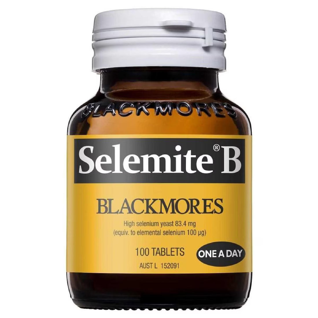 Blackmores Selenium B 100 Tablets – A bottle of Blackmores Selenium B supplement offering 100 tablets, designed to support immune function and antioxidant protection.