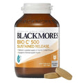 Blackmores Bio C 500mg Vitamin C Sustained Release 200 Tablets bottle with a white background showcasing the product packaging.