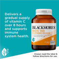 Blackmores Bio C 500mg Vitamin C Sustained Release 200 Tablets bottle with a white background showcasing the product packaging.