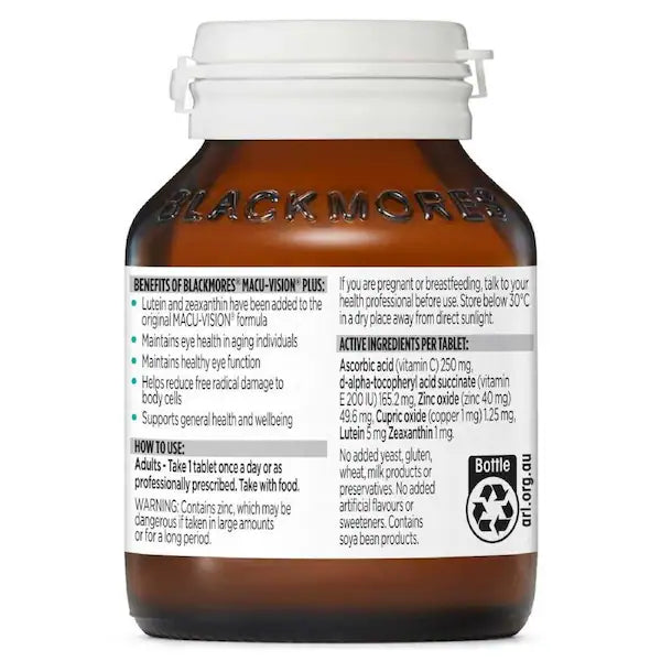 Blackmores Macu-Vision Plus 60 Tablets – Eye Health Supplement for Vision Protection
