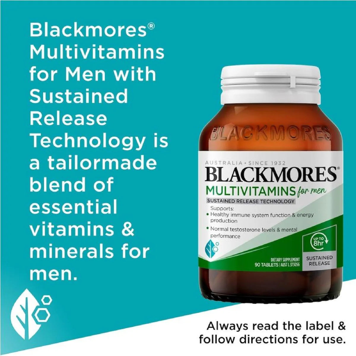 Blackmores Total Calcium Magnesium + D3 200 Tablets bottle with label showing supplement for bone and muscle health, enhanced with Vitamin D3.