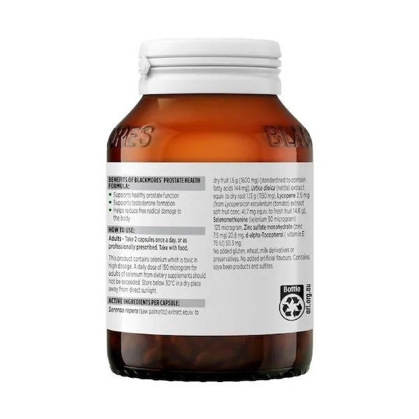 Blackmores Prostate Health Formula 60 Capsules – Supports prostate health with natural ingredients for men's well-being