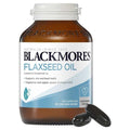 Blackmores Flaxseed Oil 100 Vege Capsules bottle with a clean, modern design showcasing a natural supplement for health benefits.