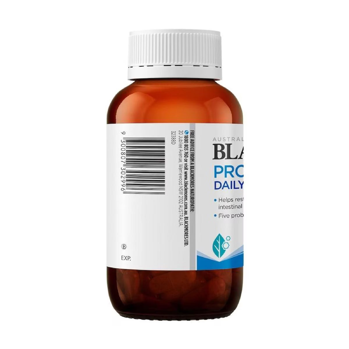Blackmores Probiotics + Daily Health 90 Capsules - A bottle containing 90 capsules of daily probiotics designed to support digestive health and immune function.
