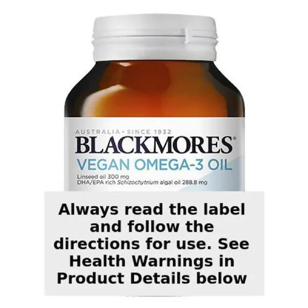 Blackmores Plant Based Omega Mini 120 Capsules, vegan-friendly omega supplement, promotes heart and brain health