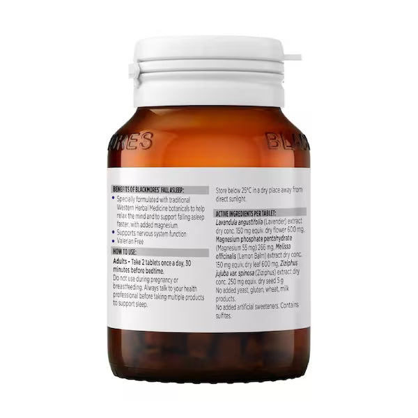 Blackmores Fall Asleep 60 Tablets - Natural Sleep Aid for Better Rest
