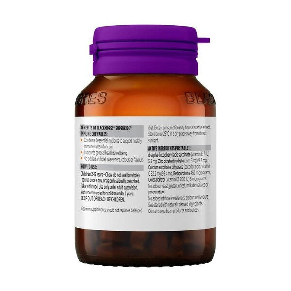 Blackmores Superkids Immune Chewables 60 Tablets – Natural immune support for children, with a delicious chewable formula.