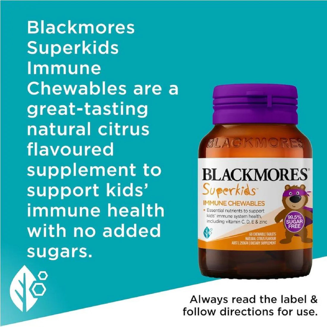 Blackmores Superkids Immune Chewables 60 Tablets – Natural immune support for children, with a delicious chewable formula.
