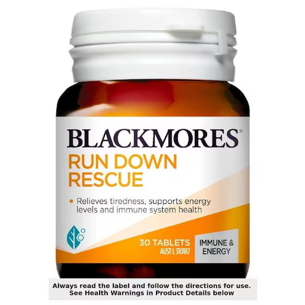 Blackmores Run Down Rescue 30 Tablets - Energy and Vitality Supplement