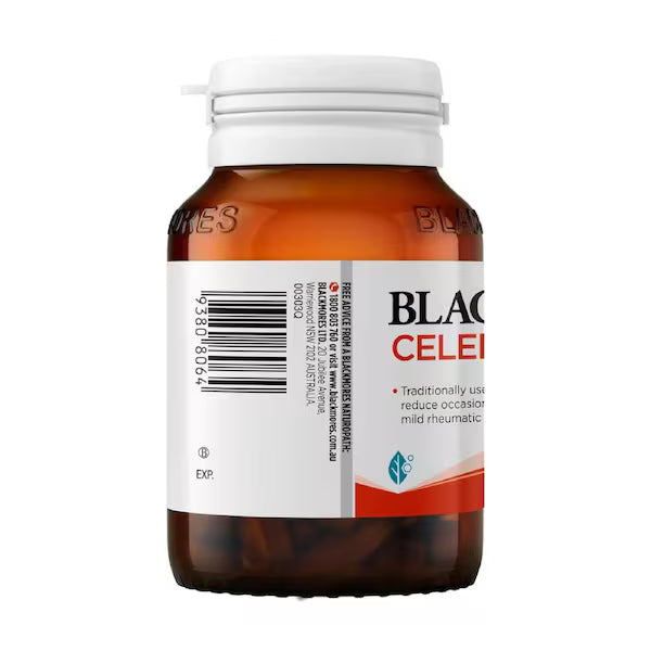 Blackmores Celery 3000 50 Tablets bottle, dietary supplement for joint and muscle health, front view.