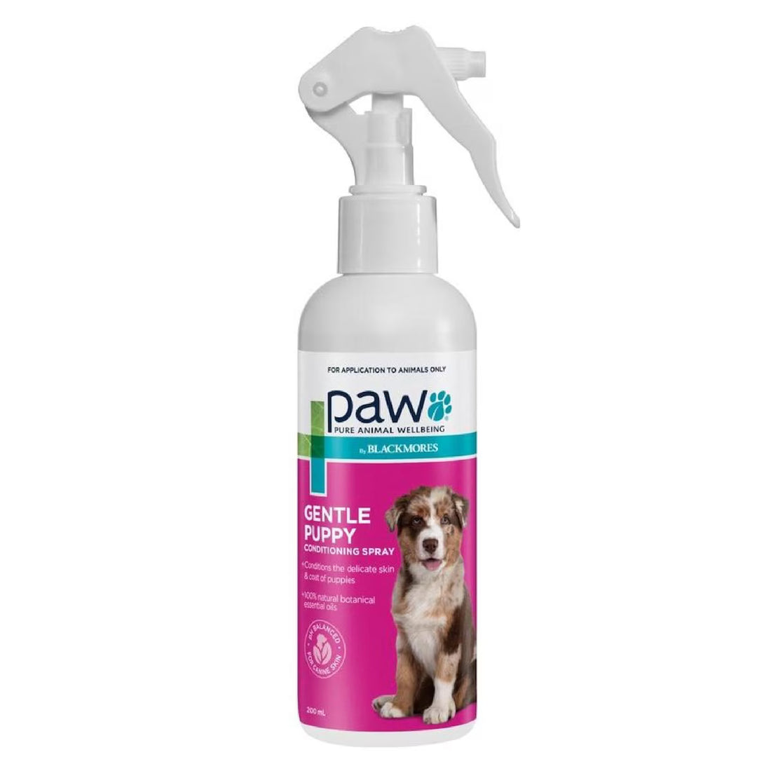 Blackmores PAW Puppy Conditioning Spray 200ml for soft and shiny puppy coats, gentle grooming care.