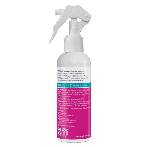 Blackmores PAW Puppy Conditioning Spray 200ml for soft and shiny puppy coats, gentle grooming care.