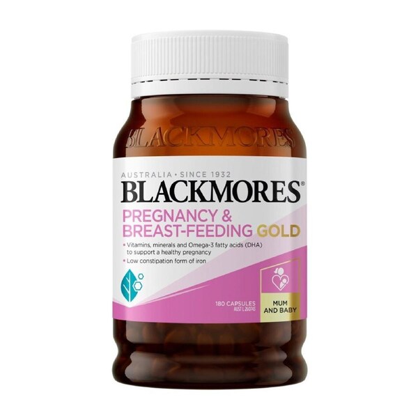 Blackmores Pregnancy & Breastfeeding Gold 180 Capsules - Essential nutrients for expecting and breastfeeding mothers