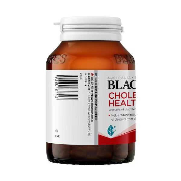Blackmores Cholesterol Health 60 Capsules bottle with a green and white label, designed to support healthy cholesterol levels and heart health.