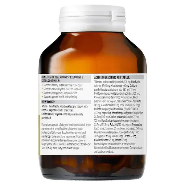 Blackmores Executive B Stress Formula 160 Tablets - Dietary supplement for stress relief and mental clarity