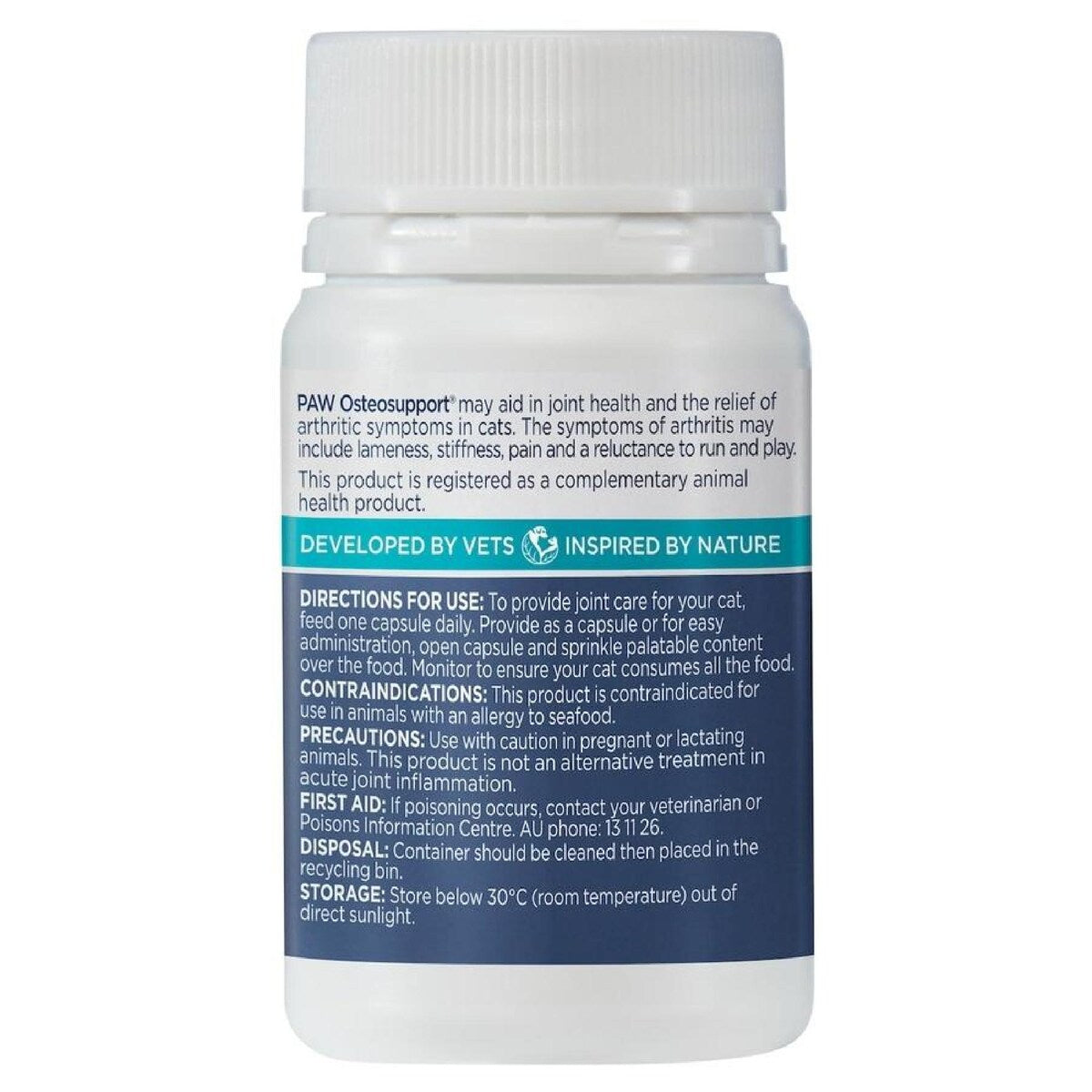Blackmores PAW OsteoSupport Cat 60 Capsules for joint and mobility health in cats