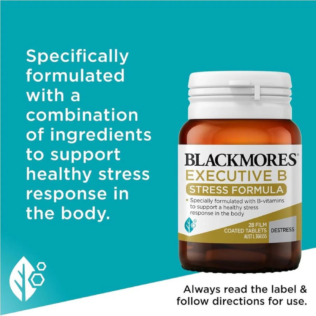 Blackmores Executive B Vitamin B Stress Support Formula 28 Pack designed to support mental performance, reduce stress, and promote overall well-being.