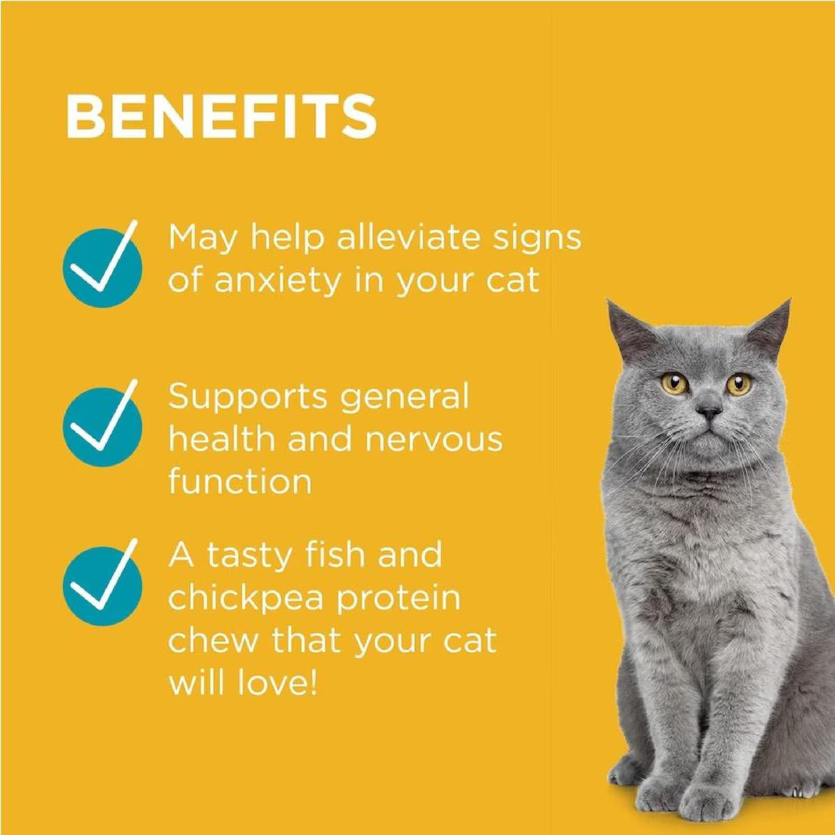 PAW by Blackmores Complete Calm Chews for Cats 75g - Natural stress relief supplement for cats, supporting calmness and relaxation.