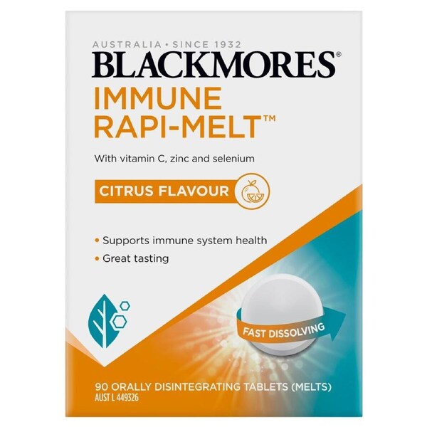 Blackmores Immune Rapi-Melt 90 Tablets - Immune Support Supplement for Fast Relief and Daily Wellness