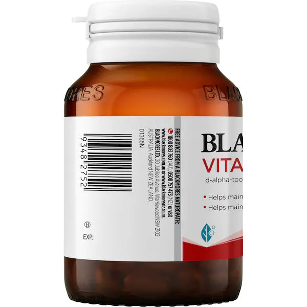 Blackmores Vitamin E 1000IU Cholesterol Health Capsules 30 pack – high-strength antioxidant supplement supporting heart and cholesterol health.