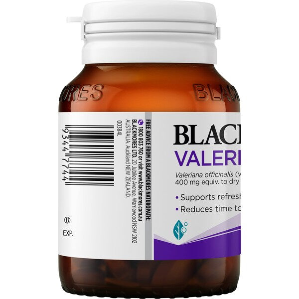 Blackmores Valerian Forte Tablets 60 Pack for sleep support and relaxation, natural valerian root extract, non-habit forming, 60 tablets.