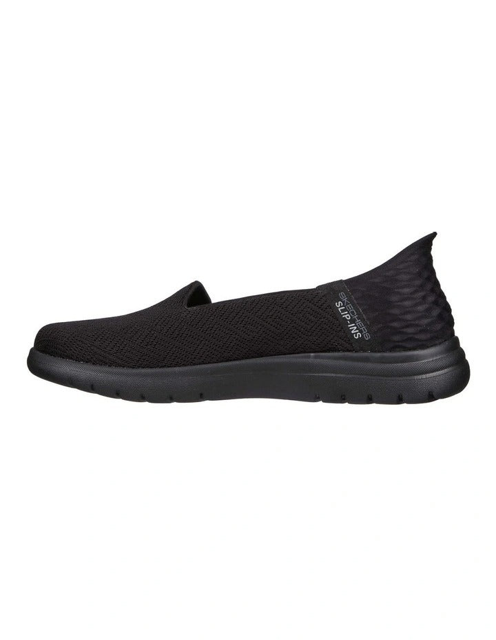Skechers On-The-Go Flex Astonish Slip-Ins Shoes in Black - lightweight cushioned slip-on walking sneakers