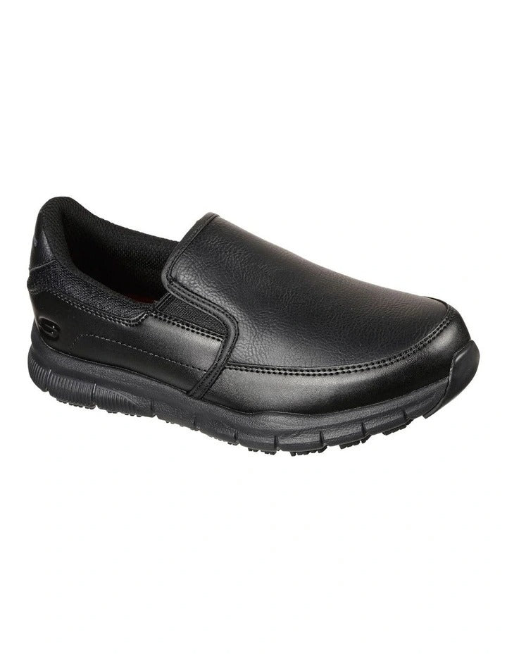 Skechers Work Relaxed Fit Nampa Annod SR Sneakers in Black - slip-resistant work shoes with cushioned comfort