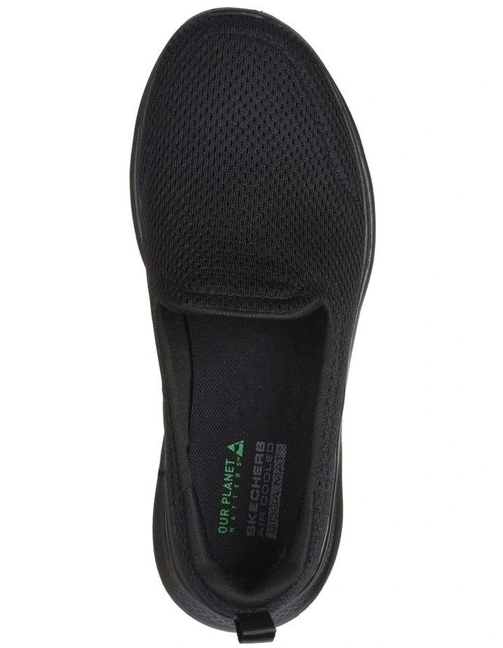 Skechers Go Walk 7 Razi Shoes in Black - lightweight cushioned walking sneakers for men and women