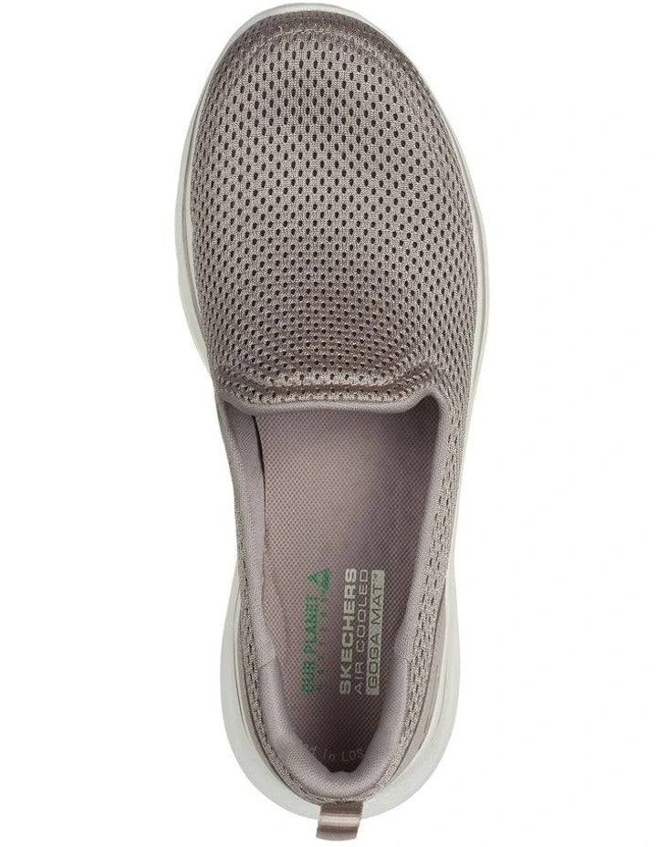 Skechers Go Walk 7 Razi Shoes in TPE Taupe - lightweight cushioned walking sneakers with breathable comfort