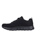Skechers Track New Staple Sneakers in Black with lightweight cushioning and breathable sporty design