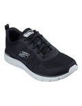 Skechers Track New Staple Sneakers in Black with lightweight cushioning and breathable sporty design