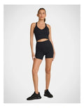 Rockwear black Rib Luxesoft mid-thigh bike shorts with high-rise