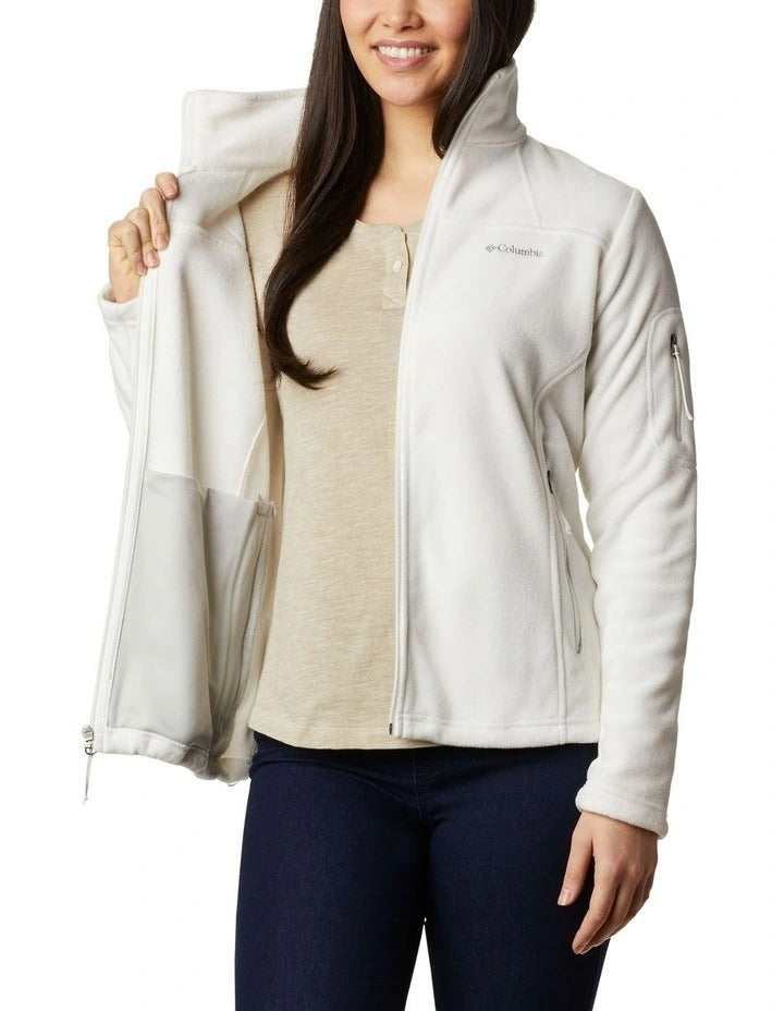 Columbia Fast Trek II Fleece Jacket in Sea Salt with zip pockets and lightweight microfleece
