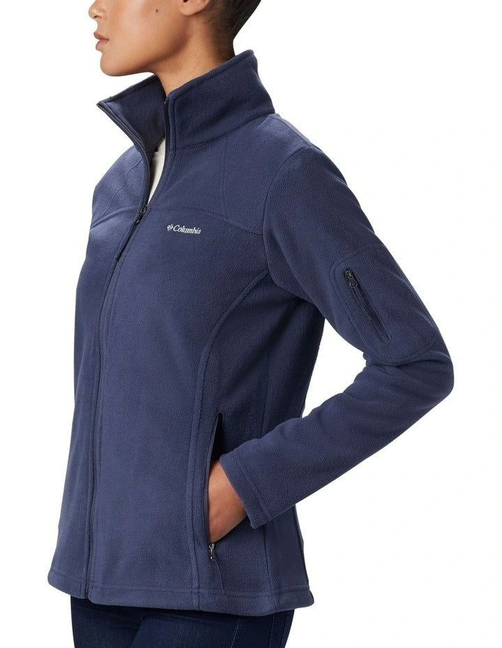 Columbia Fast Trek II Fleece Jacket in Nocturnal with zippered hand pockets and adjustable hem