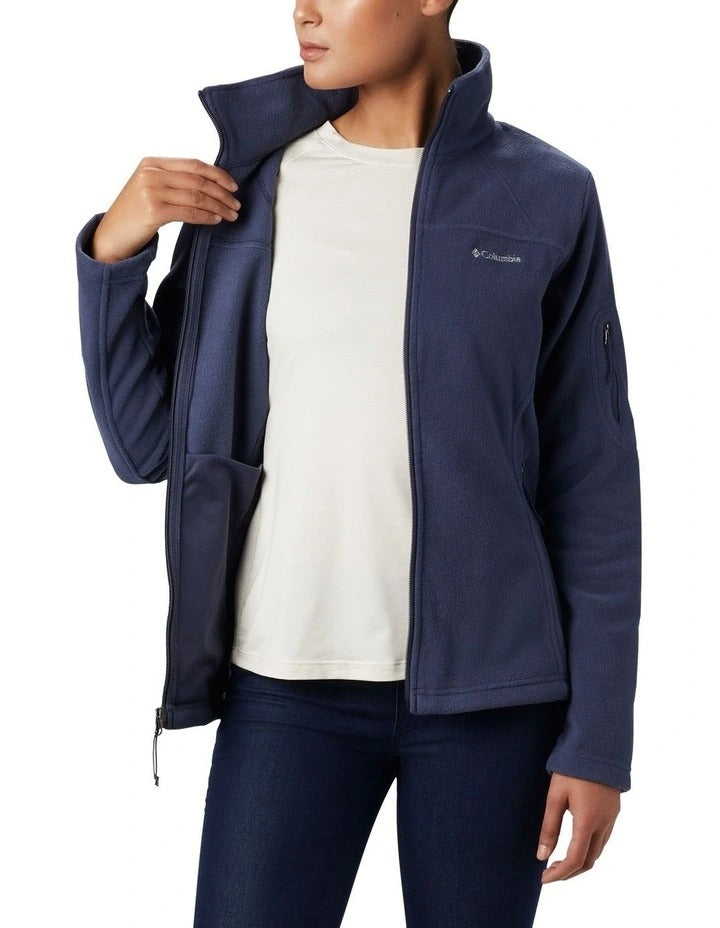 Columbia Fast Trek II Fleece Jacket in Nocturnal with zippered hand pockets and adjustable hem