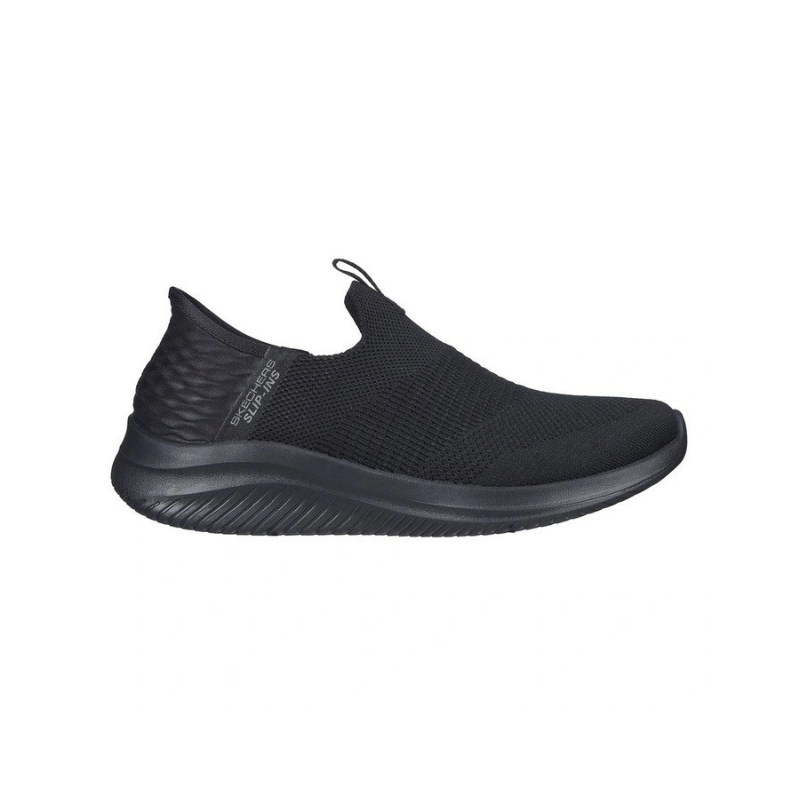 Skechers Ultra Flex 3.0 Cozy Streak Slip-ins Sneakers in Black with hands-free design and cushioned comfort