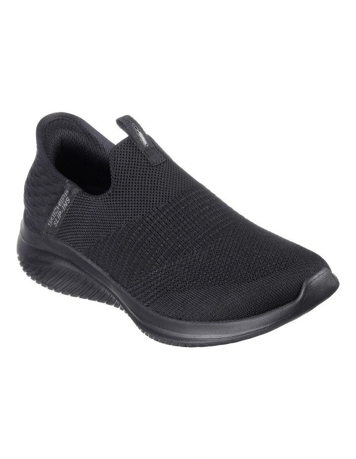 Skechers Ultra Flex 3.0 Cozy Streak Slip-ins Sneakers in Black with hands-free design and cushioned comfort